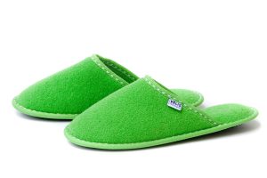 Дамски домашни чехли от полар - зелено